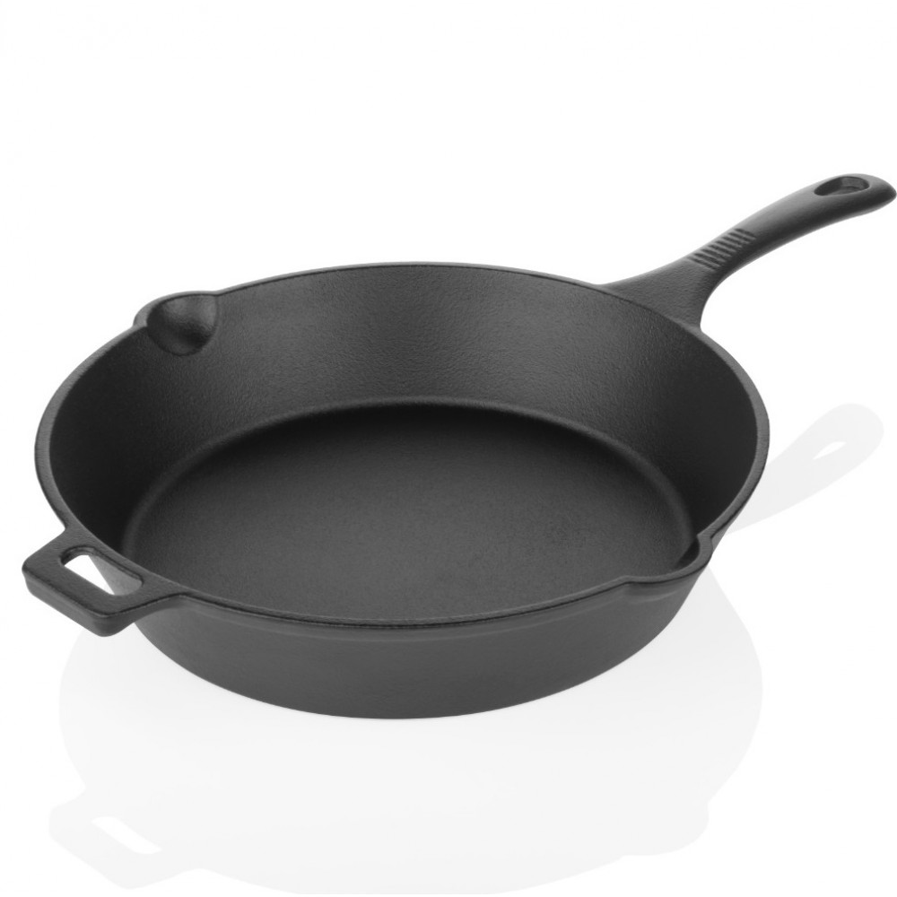 Premium Smooth Finish Cast Iron Skillet 10 inch Pan ( Pre Seasoned Ready to Use Induction Friendly )